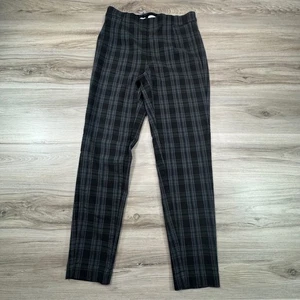 ELLE Plaid Skinny Pants Women's XS Black Green plaid  FlCasual Stretch - Picture 1 of 11