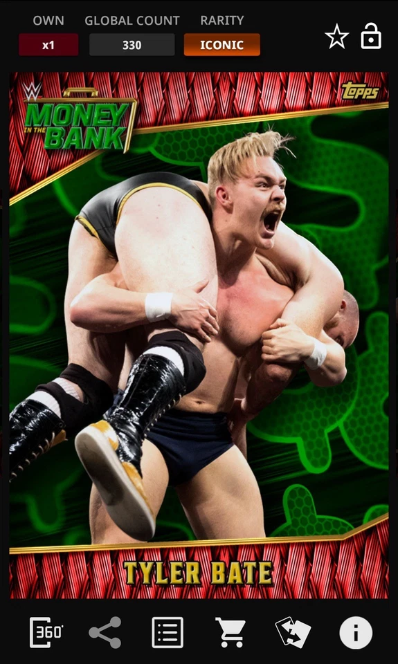 Tyler Bate - Red Base Iconic - Topps Slam WWE Money In The Bank 25 Digital - Image 1 of 1