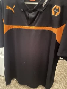 Wolverhampton Wanderers Training Jersey Football Polo Shirt black Puma Mens S - Picture 1 of 3