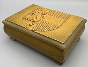 Vintage Reuge Music Box Salzburg Swiss Made Working Lion Crest 18cm wide Wooden - Picture 1 of 17