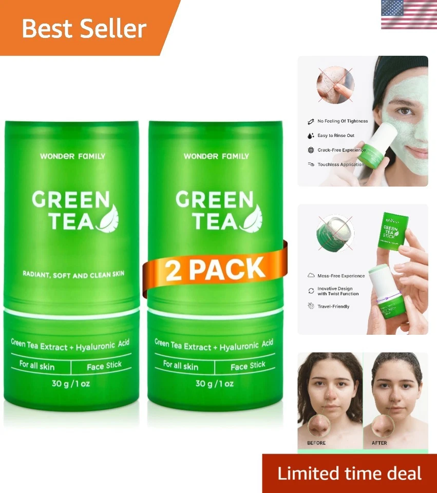 Mascarilla de té verde para limpieza de poros - Cuidado facial exfoliante e hidratante Foto 1 de 4