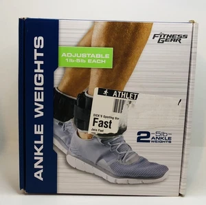 Fitness Gear Ankle Weights Adjustable From 1-5 lbs Ankle Straps New In Box - Picture 1 of 3