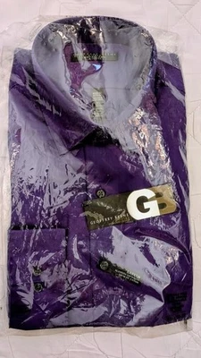 Camisa ajustada Geoffrey Beane - Púrpura - Nueva en paquete para hombre 16,5 34/35 LS Foto 1 de 3