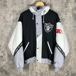 Vintage NFL Raiders Pro Player Jacket by Daniel Young Black White Gray - Picture 1 of 14