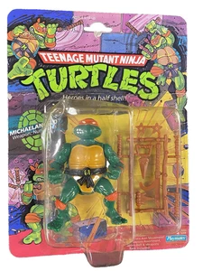 Vintage 1988 Playmates TMNT Michelangelo MOC TEENAGE MUTANT NINJA TURTLES 10 dorso - Foto 1 di 10