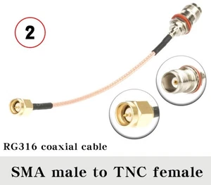 Conector de chasis hembra TNC a conector macho SMA 10 cm RG316 adaptador cable de antena - Imagen 1 de 7