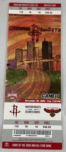 NBA 2005 11/29 Atlanta Hawks at Houston Rockets Ticket-Yao Ming 25pts 12reb - Picture 1 of 1