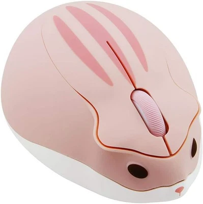 2.4GHz Wireless Mouse Cute Hamster Shape Less Noice Portable Mobile Pink  - Image 1 of 4
