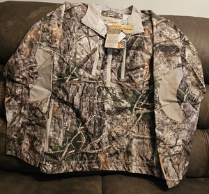 NWT Cabela’s  Zonz Woodlands Insect Defense Camouflage Pullover 1/2 Zip Shirt 2x - Picture 1 of 24