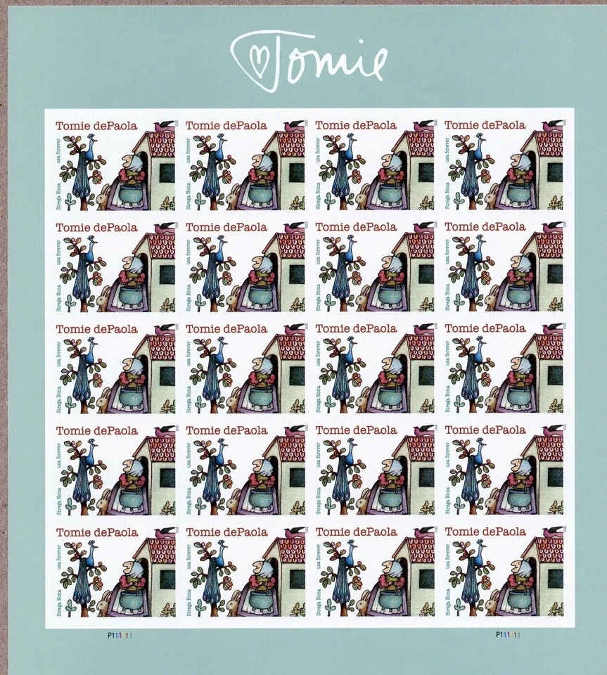 NDC 2023 TOMI DEPAOLA; CHILDRENS' BOOKS #5797a MINT IMPERF PANE, NO DIE CUTS, VF - Image 1 of 1