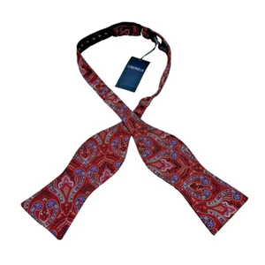 DANIEL CREMIEUX Men's Bow Tie 100% Silk Adjustable Red Paisley NWT $39.50 - Picture 1 of 3