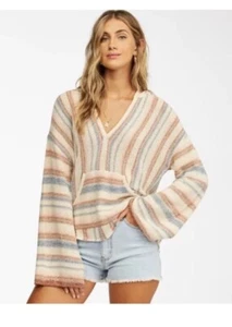 NEW Billabong Baja Beach Hoodie knit Sweater hooded Size medium - Picture 1 of 7