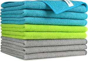 Microfiber Cleaning Cloths-8Pk, Soft Absorbent Microfiber Cloth, Lint-Free Strea - Picture 1 of 12