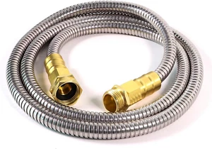 Short Metal Garden Hose 5 Ft – 304 Stainless Steel Water Hose Leader, Flexible H - Picture 1 of 6