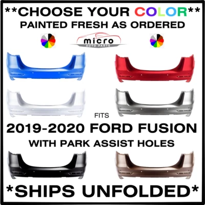 NEW REAR BUMPER FOR 2019-2020 FORD FUSION PAINTED *CHOOSE YOUR COLOR* FO1100756 - Image 1 of 4