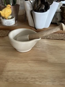 Small English Ironstone Mortar Apothecary Bowl & Pestle - Picture 1 of 4