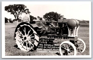 Rochester MN Hemp Antique Museum~1916 Waterloo Boy Tractor IOWA~1950s RPPC - Picture 1 of 2