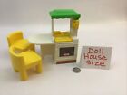 Little Tikes Dollhouse Miniatures Party Kitchen 2 Yellow Chairs Vintage