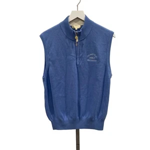 Peter Millar Silk Cotton Cashmere Blue Sweater Vest Cedarville University Medium - Picture 1 of 9