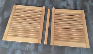 2 Lamellentüren Holz 495x585 incl. 6 Scharniere 2 Knäufe Lamellentür Schranktür - Bild 1 von 7