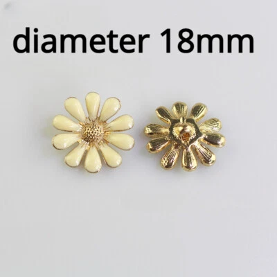 10pc 18mm Flower Shape Metallic Button Sewing Jacket Cardigan Costume Coat Craft - Image 1 of 4
