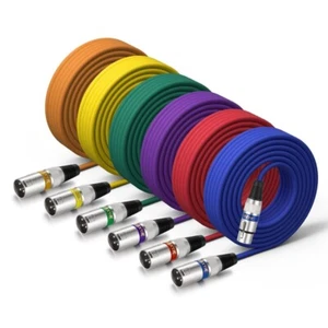 XLR Cable 20ft 6 Color Packs - Balanced DMX Cable Male to Female Suitable for... - Picture 1 of 8