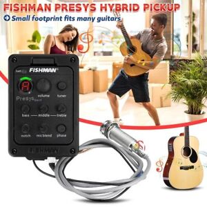 Fishman 4 Band 301 EQ Tuner Piezo Mic Presys Blend Acoustic Guitar Pickup Preamp