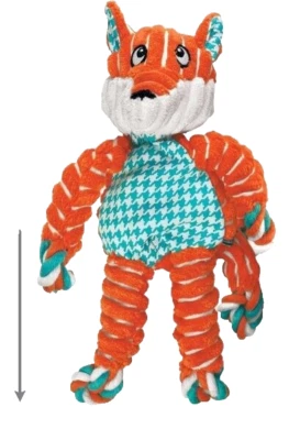 Kong Nudos Flojos Zorro Med/Lg Cuerda Chirriante Tirador y Agitador Juguete para Perro Foto 1 de 3