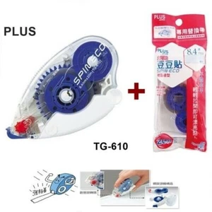 [Plus] Glue Tape Spin Eco TG-610 Double Sided Vellum Adhesive x 1pc+ Refill x1pc - Picture 1 of 9