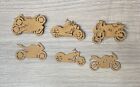 Wooden MDF Motorcycle Shapes Craft x15 Embellishments