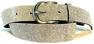 LADIES SILVER BLING WESTERN COWGIRL FASHION MOTORCYCLE BELT 1 1/4" WIDE - Picture 1 of 5