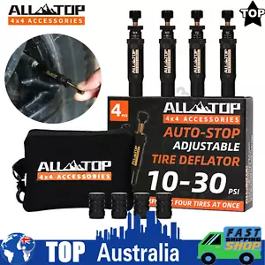 Adjustable Auto-Stop Tire Deflator Valve Kit 10-30 PSI 4PCS Screw-on for Offroad - Picture 1 of 12