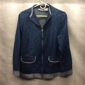 Chaqueta ligera de mezclilla frontal Bon Worth con cremallera con 2 bolsillos S/P - Imagen 1 de 11