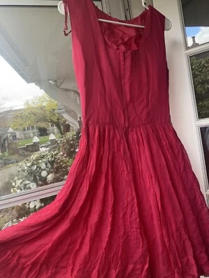 Vestido Solero Vintage R&K Original Rosa Borde Elástico Talla 10 Foto 1 de 4