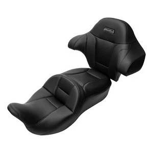 Black Driver Passenger Seat & Backrest Fit For Harley Road Street Glide 14-2023 - Picture 1 of 9