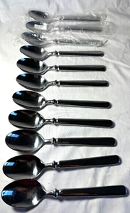 11 HEAVY MARTHA STEWART STAINLESS STEEL SOUP SPOONS EMPIRE GLOSSY -FREE SHIP - Picture 1 of 3