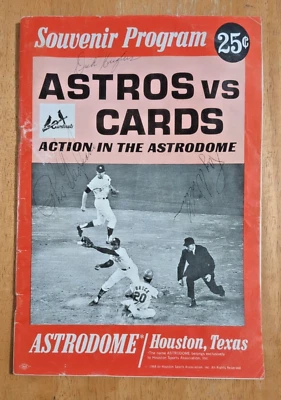 St. Louis Cardinals / Astros program signed by Tim McCarver, Dick Hughes, 2 more - Image 1 of 4