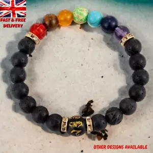 7 Chakra Bracelet for Women Natural Crystal Healing Anxiety Yoga NEW - Picture 1 of 16