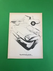 FIAT SPIDER 850 ORIGINAL VINTAGE PRINT AD ADVERTISEMENT PRINTED - Picture 1 of 1