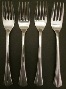 Reed & Barton "East Hampton" Salad Forks - Group of 4 Pieces - Stainless Steel - Picture 1 of 8