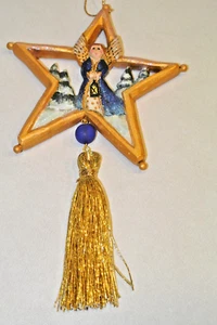 Pam Schifferl Christmas ornament Gold Star Angel Trees & Tassel P.S. - Picture 1 of 2
