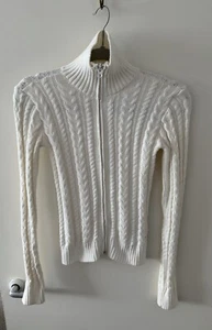 Cardigan con zip in maglia a cavo sottomesso taglia M - Foto 1 di 6
