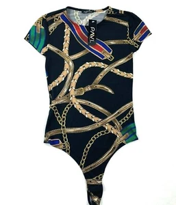 NWT PAVI ITALY Women's Sz Medium Top Blouse Cap Sleeve Body Suit Multicolor USA - Picture 1 of 10