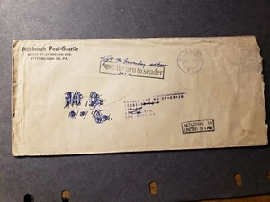 APO 872 MARBURG, GERMANY 1945 WWII Army Cover RETURNED 115th INFANTRY APO 29 - Picture 1 of 2