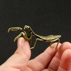 Vintage Brass Mantis Figurine Metal Animal Ornament Home Decor Fashion Gift New - Picture 1 of 4
