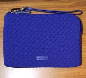 NWT Vera Bradley Iconic Pouch Wristlet Wallet Clutch Gage Blue Microfiber - Picture 1 of 5