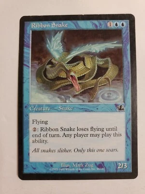 MTG Magic The Gathering Card Ribbon Snake Creature Snake Blue Prophecy 2000 - Image 1 of 2