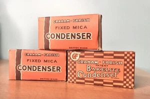 3x NOS Vintage Graham Farish Mica & Bakelite Condensor (Capacitor) For Radi - Picture 1 of 4