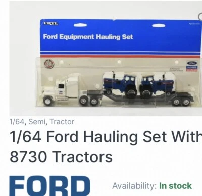 Juego de transporte Ford 1/64 con tractores 8730 Ford nuevo - sin etiquetas Foto 1 de 4