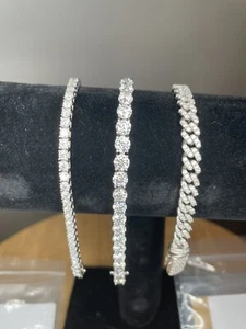5mm 7in SOLID 925 Sterling Silver MOISSANITE Tennis Bracelet - Pass Diamond Test - Picture 1 of 13